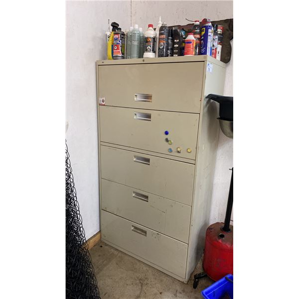 5-DRAWER METAL FILE CABINET WITH ASSORTED CONTENTS