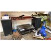 Image 2 : SHELF OF ASSORTED ITEMS INCLUDING; FLOOR FAN, SPEAKERS, TECHNICS MEDIA CENTER & MORE