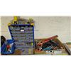 Image 4 : ASSORTED ITEMS INCLUDING; POWER FIST BENCH GRINDER, LEVEL, BOLT CUTTERS, CABLE WINCH & MORE