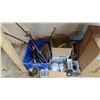 Image 2 : SHELF OF ASSORTED ITEMS INCLUDING; CAR BATTERIES, PAINT MIXING BITS, PAPER TOWEL & MORE