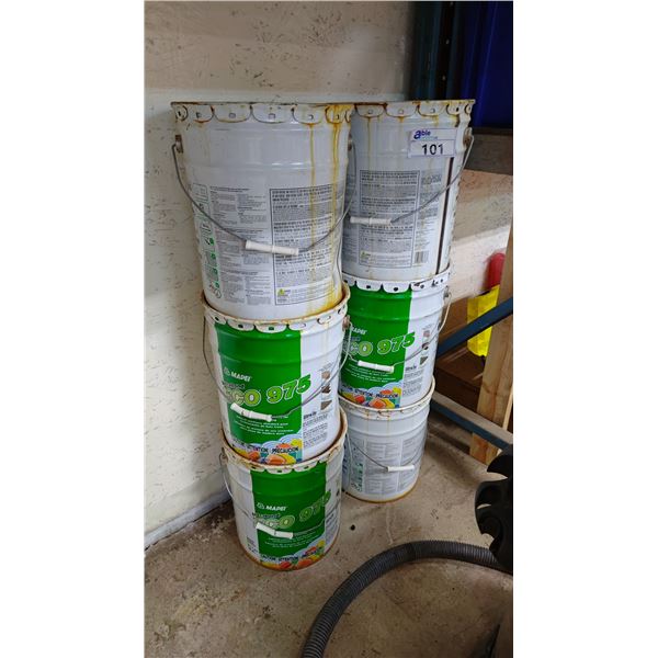 (6) 5 GALLON PAILS OF MAPEI ULTRABOND ECO 975 URETHANE ADHESIVE