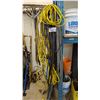 Image 2 : ASSORTED ITEMS INCLUDING; HEAVY DUTY EXTENSION CORDS, PRESSURE WASHER HOSE, JUMPER CABLES & MORE