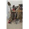 Image 2 : LARGE ASSORTMENT OF HAND TOOLS INCLUDING; AXES, SHOVELS, RAKES, BRANCH CUTTERS, PRESSURE WASHER