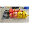 Image 1 : ASSORTED FUEL CANS & 2 SMALL RAMPS