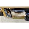 Image 3 : SHELF OF ASSORTED ITEMS INCLUDING; ELECTRIC STAPLER, RUBBER CONDUIT, HARDWARE & MORE