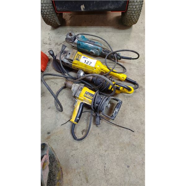 DEWALT DW130V SPADE HANDLE MUD MIXING DRILL, DEWALT DW511 DRILL, DEWALT D28474 HEAVY DUTY ANGLE