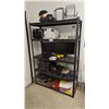 Image 1 : 5-TIER METAL SHELVING UNIT WITH ASSORTED CONTENTS INCLUDING; BROTHER MFC-7860DW PRINTER, DELL