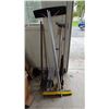 Image 1 : ASSORTED ITEMS INCLUDING CRUTCHES, SHOVELS, PUSH BROOM & MORE