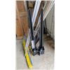 Image 3 : ASSORTED ITEMS INCLUDING CRUTCHES, SHOVELS, PUSH BROOM & MORE