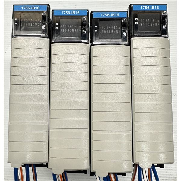 (4) Allen Bradley #1756-IB16 Control Logix 16 Pt 12/24V DC D/I Modules