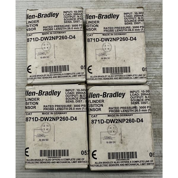(4) Allen Bradley #871D-DW2NP260-D4 Cylinder Position Sensors