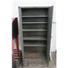 Image 2 : Grey Metal Storage Cabinet w/Small Folding Table