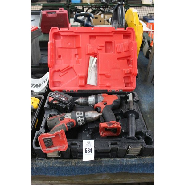 Milwaukee Cordless Drills w/Battery - No Charger