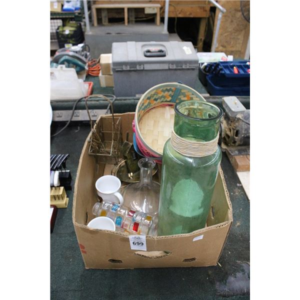 Baskets, Vase, Mugs, Glassware