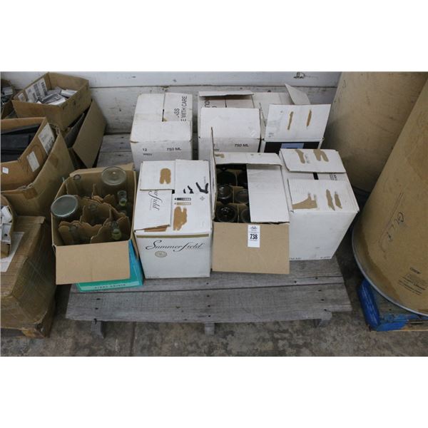 Empty Wine Bottles on Pallet