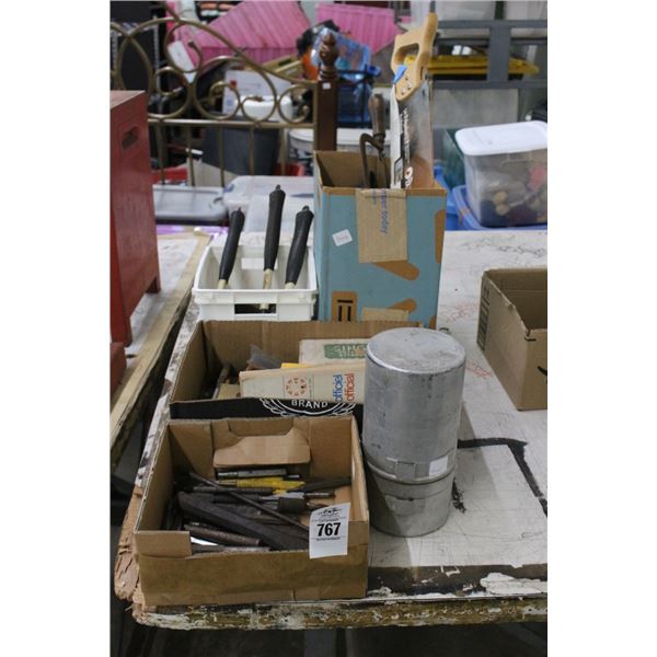 Hammers, Hand Saws, Chisel Bits, Asst. Tools