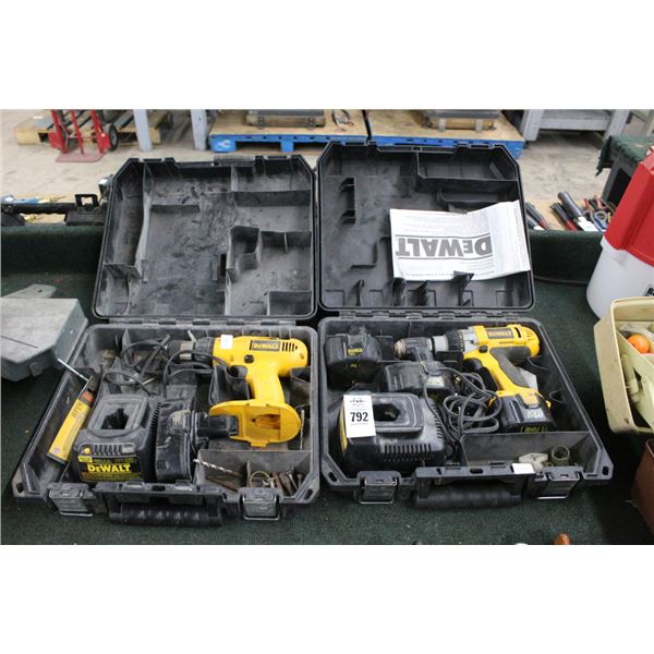 Dewalt Cordless Drills 2 w/Batteries/Chargers