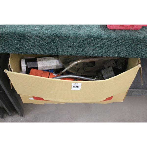 Bin w/Welding Rods, Electrical Hardware, Tools