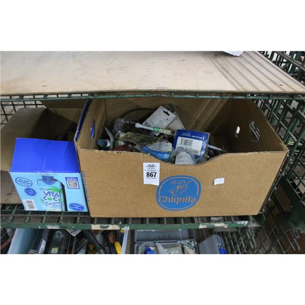 Boxes 2 w/Plumbing Supplies, Glasses