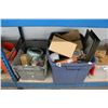Image 1 : Large Bin/Tote w/Asst. Hardware Twine, Chaulk Gun