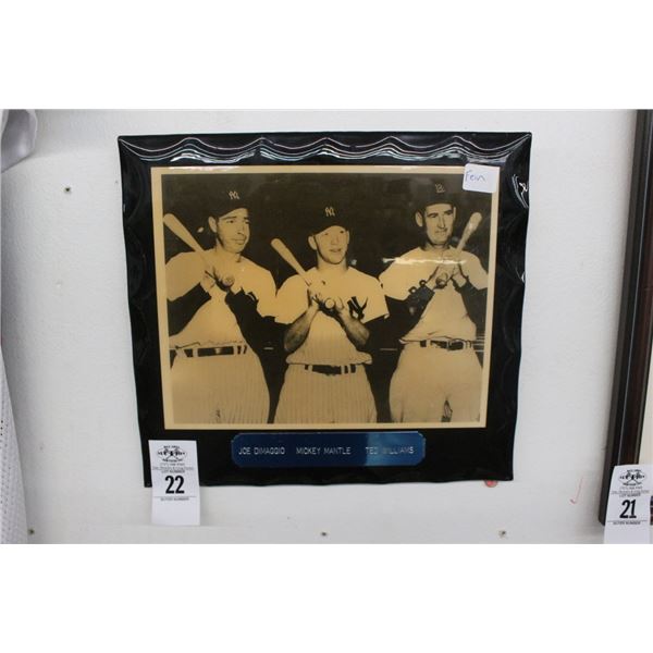 Joe Dimaggio, Mickey Mantle, Ted Williams Plaque
