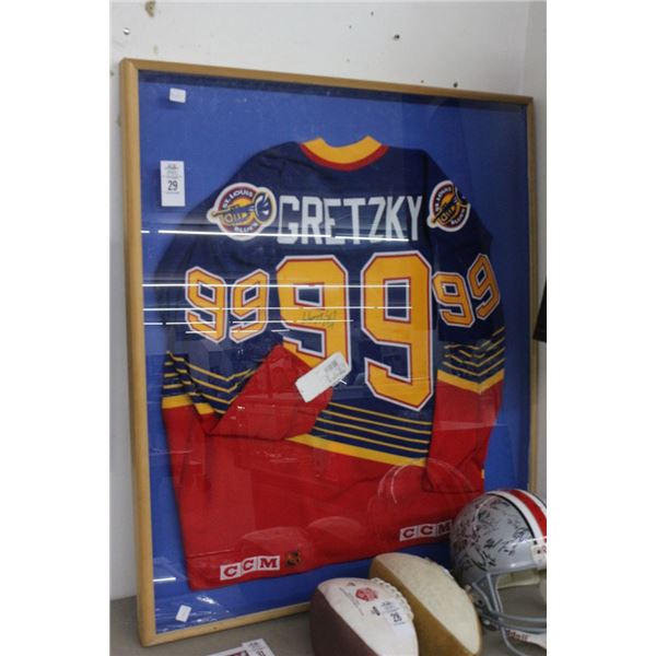 Signed Wayne Gretzky Jersey in Frame