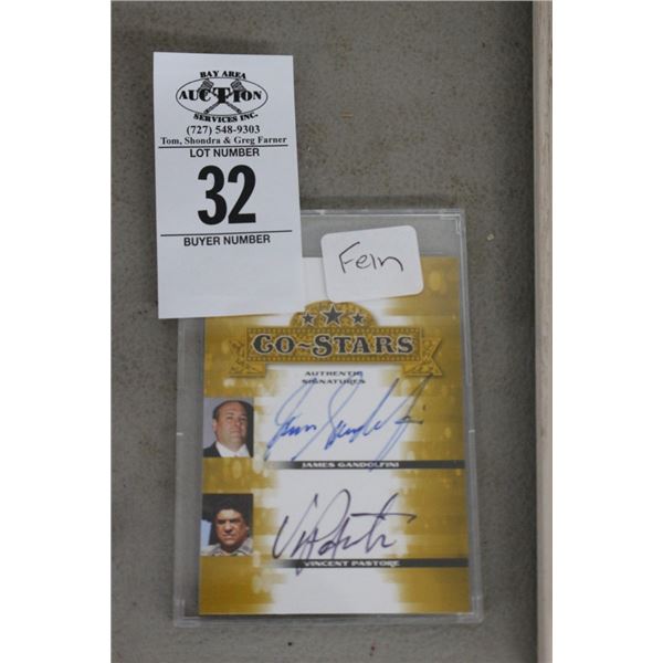 Signed Costars Card James Gandolfini, Vincent Parsare Signed Card