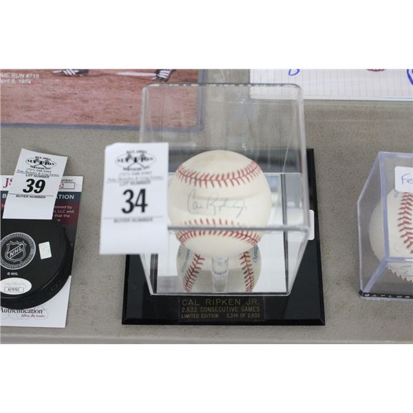 Cal Ripkin Jr. Signed Baseball In Case