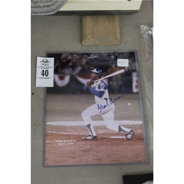 Hank Aaron Signed Photo