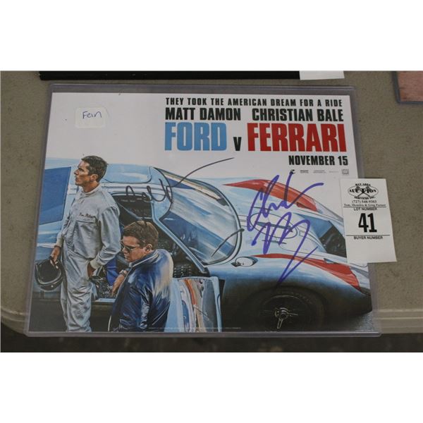 Ford vs. Ferrari Signed Photo