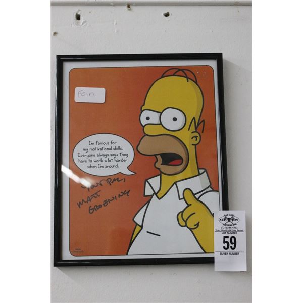 Homer Simpson Photo Signed by Matt Groening