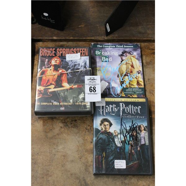 Breaking Bad, Harry Potter, Bruce Springsteen Signed DVD Cases