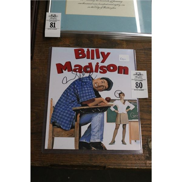 Billy Madison Movie Photo Signed Adam Sandler
