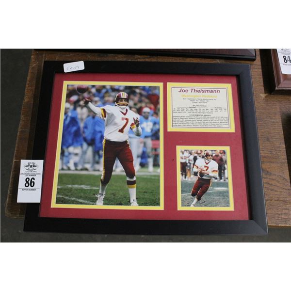 Joe Theismen Framed Photo/Bio