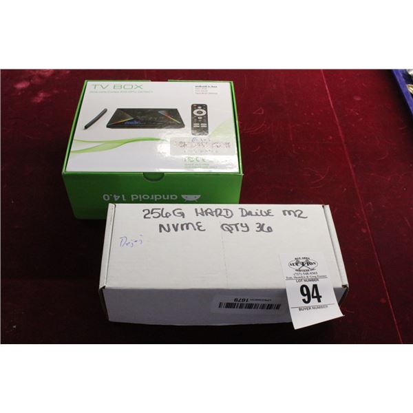 Box of 256GIG Hard Drives 36, Android TV Box