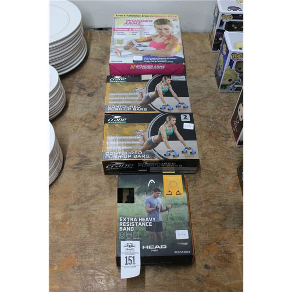 Resistance Band, Push Up Bar, Work Out System