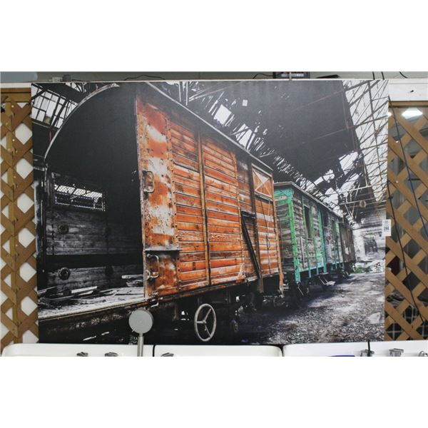 Industrial Trainyard On Canvas Wall Art