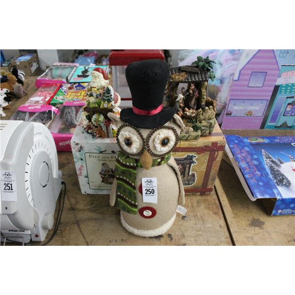 Nativity Set, Holiday Owl, Santa Holiday Musical Figurine