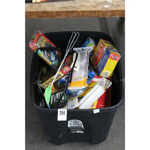 Bin w/Kids Learning Games, Belts, Electronic Accessories, Household