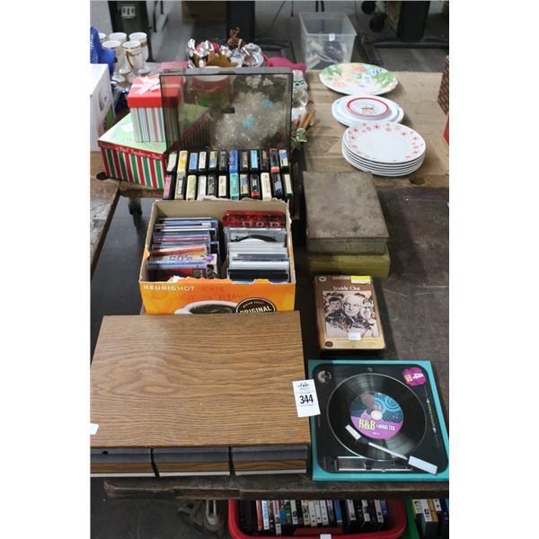Asst. Cassette, 8 Tracks, CD's, Storage Bins