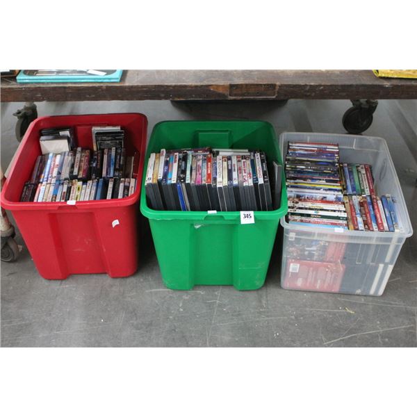 Bins 3  w/DVD Movies