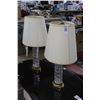 Image 1 : Crystal w/Brass Base Lamp - Pair