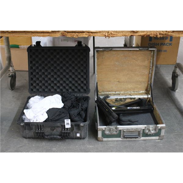 Hard Cases 2 w/Guitar Stands, Table Skirts