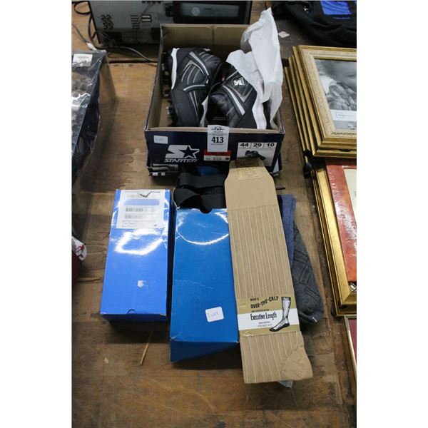 Size 10 Baseball Cleats, Socks, Wrist Braces