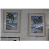 Image 1 : Framed Palm Tree Wall Art  Approx.  30"  X  40"  - Pair