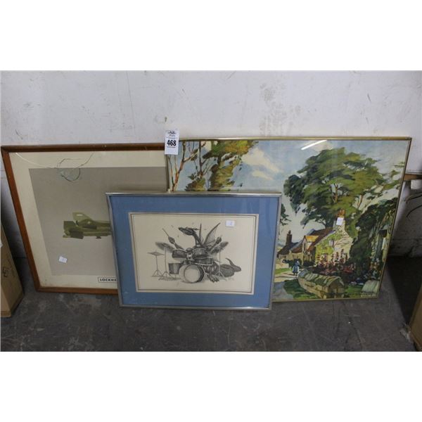 Lockey SR71 Black Bird Photo w/River Scene, Dragon Drummer Wall Art - 3