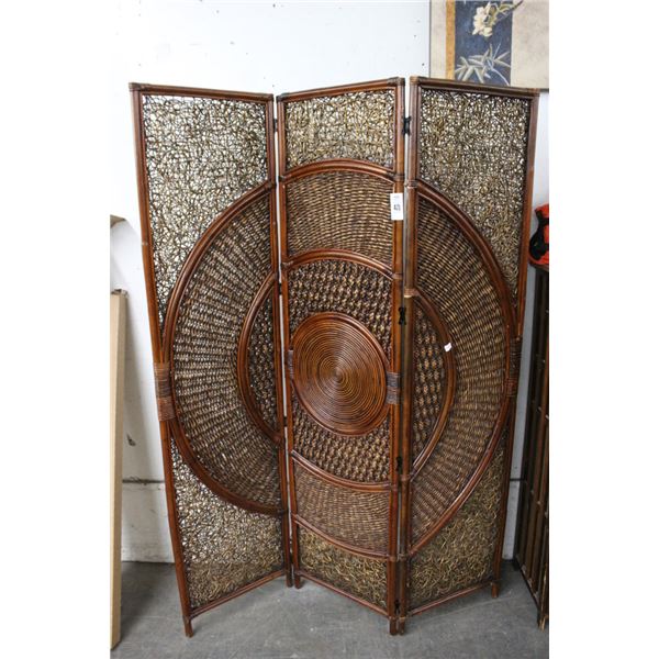 Rattan 3 Panel Privacy Screen