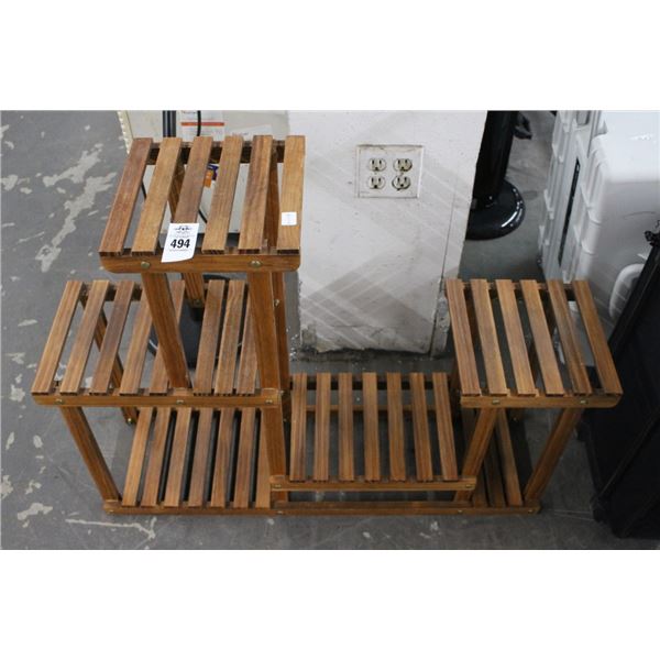 Wooden Multi Level Storage Shelf