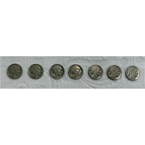 BUFFALO (INDIAN HEAD) NICKELS - 1920, 1927, 1928s, 1930, 1935d, 1936s, 1937