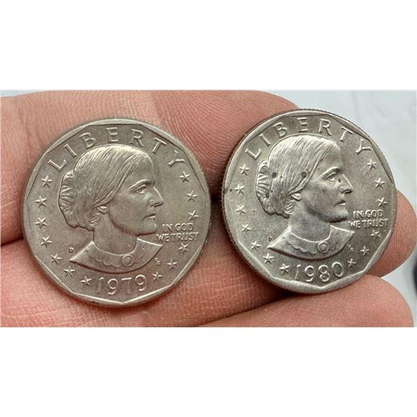 SUSAN B. ANTHONY DOLLARS - 1979P, 1980P
